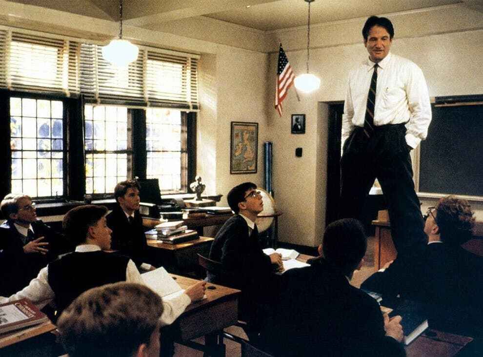 Robin Williams teaching in Dead Poets Society