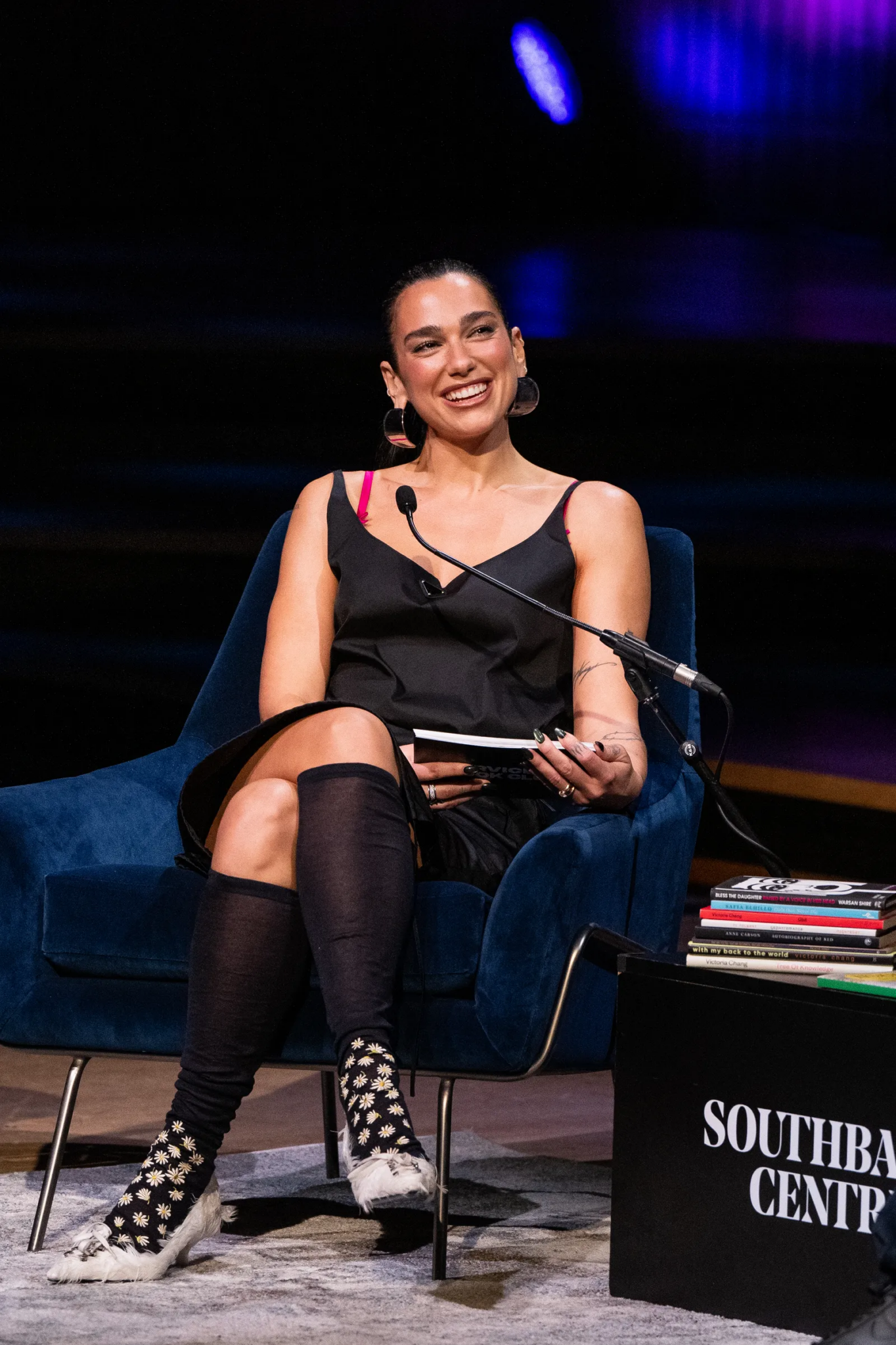 Dua Lipa wearing Prada at the London Literature Festival